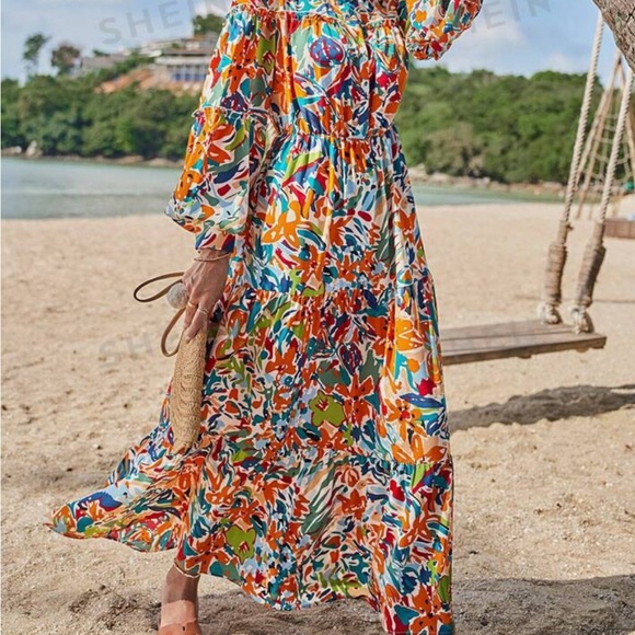 Shein Vcay Printed Maxi Dress - Picture 4 of 10